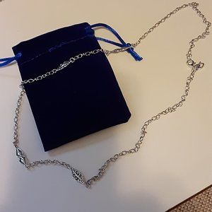 Country Couture Sterling Silver 24" Station Necklace